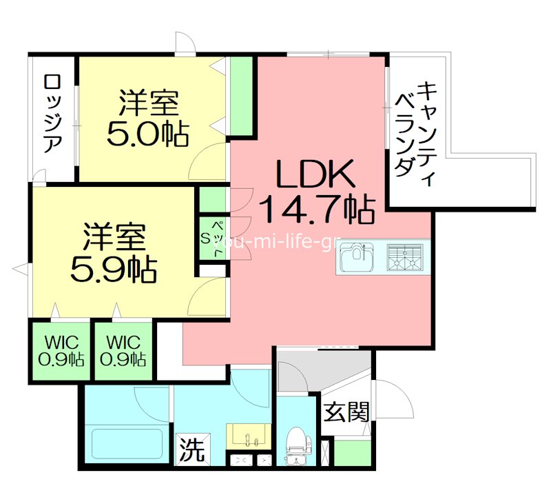 プルミエール湘南二宮II2の間取り