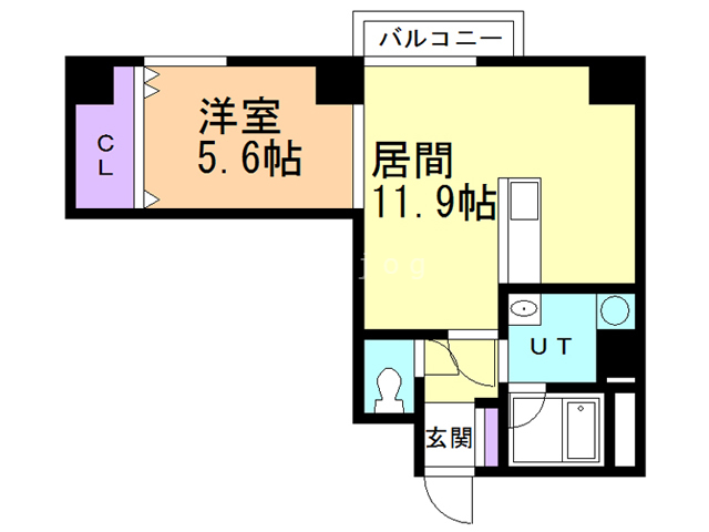 札幌市中央区大通西のマンションの間取り