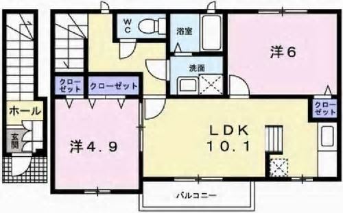 姫路市網干区浜田のアパートの間取り