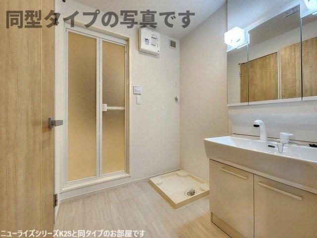 洗面設備　脱衣スペースもあります