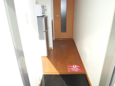 玄関　手前がキッチン。扉の奥が居室です。