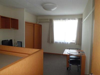 居室・リビング　カーペット敷の居室。