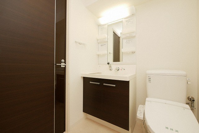 洗面設備　朝の支度にも助かる、独立の洗髪洗面化粧台