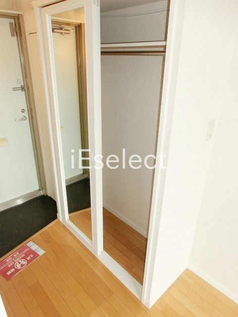収納　姿見鏡付きのクローゼットです。