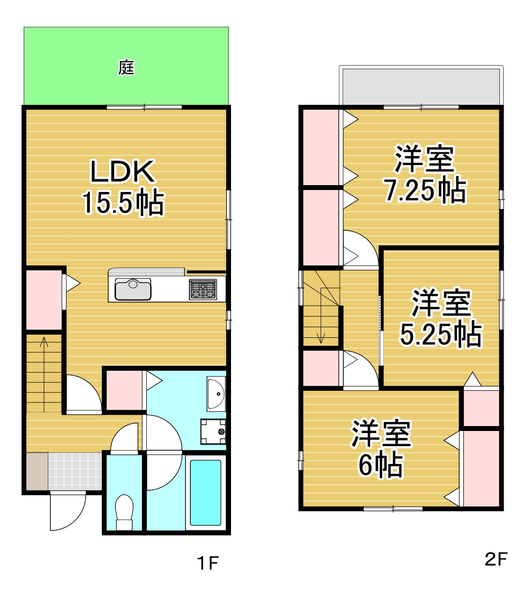 長浜町貸戸建の間取り写真
