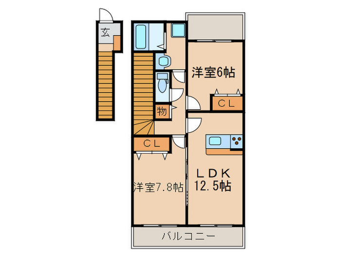 ペルル伊勢田の間取り写真