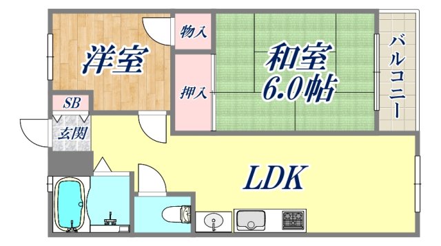 甲子園第2コーポラスの間取り写真