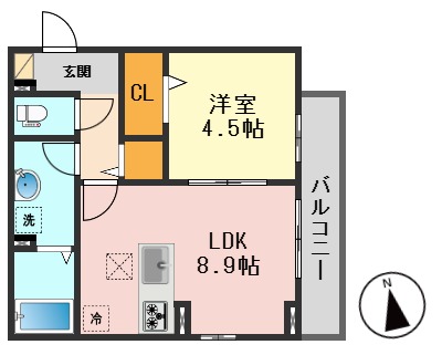 北総線 新柴又駅 徒歩5分 3階建 築1年の間取り写真