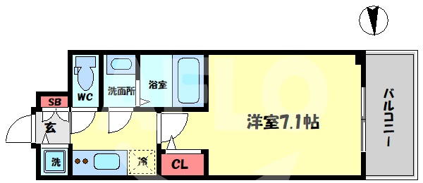 ＪＲ大阪環状線 天満駅 徒歩7分 10階建 築6年の間取り写真