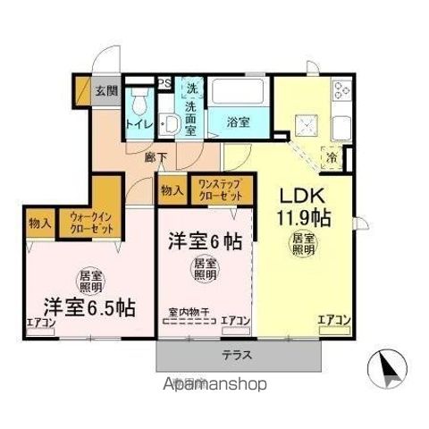 シャリテレーヴ Aの間取り写真