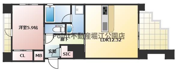 地下鉄中央線 阿波座駅 徒歩4分 9階建 築9年の間取り写真