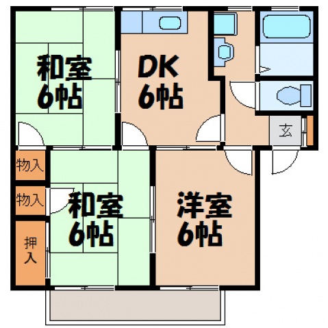 安芸郡府中町みくまりのアパートの間取り