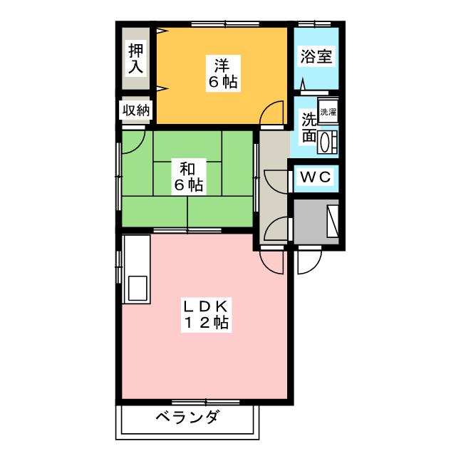 グリーンステージ東橋良　Ａの間取り