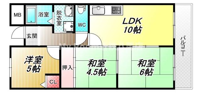 リープハーベン八尾木の間取り