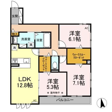 あいグラン・三島駅　B棟の間取り