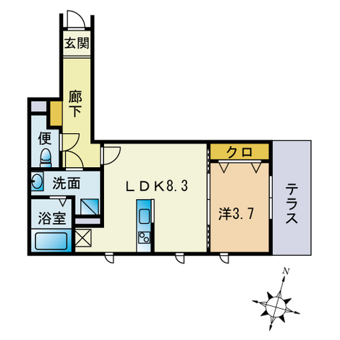 ｃｌａｒｏ鳥飼３丁目の間取り