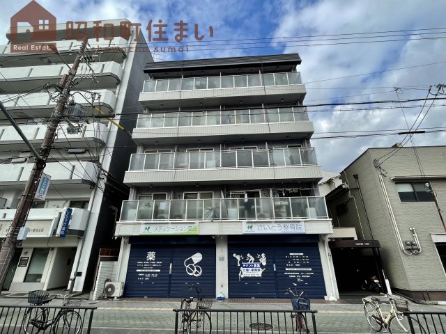 大阪市東住吉区南田辺のマンションの建物外観