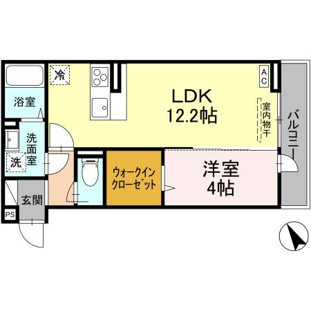 福山市花園町のアパートの間取り