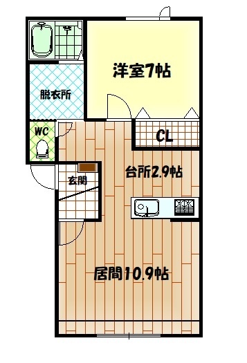 旭川市金星町のアパートの間取り