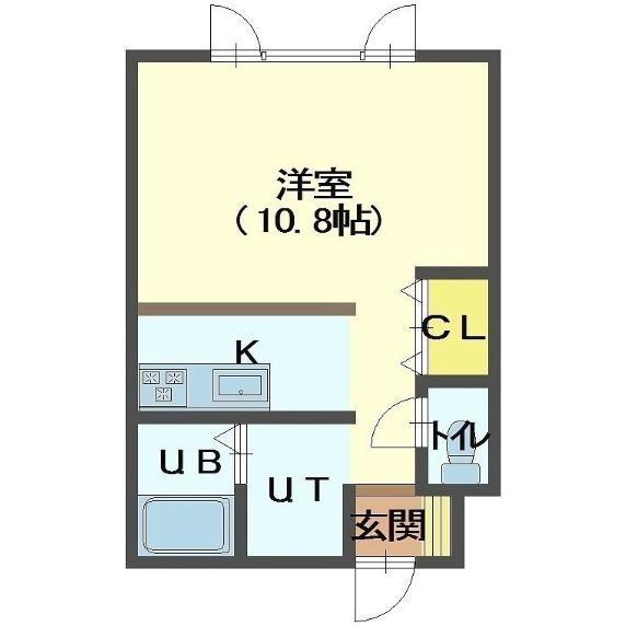 函館市上野町のアパートの間取り