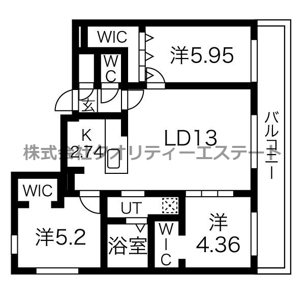 仮)GRANーS3W21MS A棟の間取り