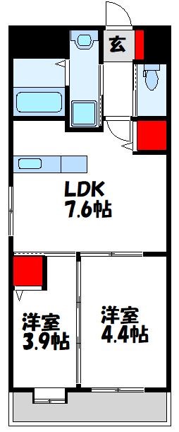 宗像市栄町のマンションの間取り