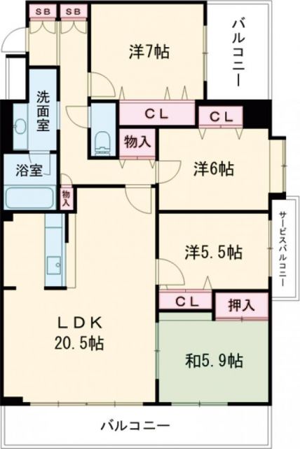 レジェンド高崎の間取り