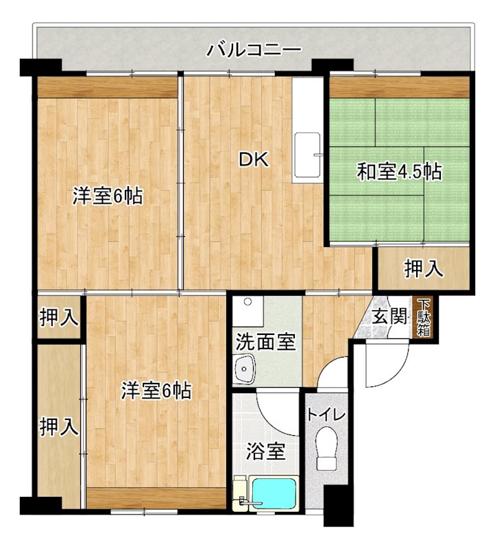 みどりコーポラス　国府Iの間取り