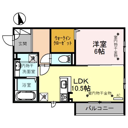 金沢市東力のアパートの間取り