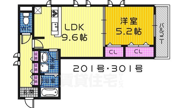 堺市堺区市之町西のマンションの間取り