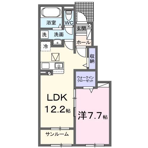 四日市市大字六呂見のアパートの間取り