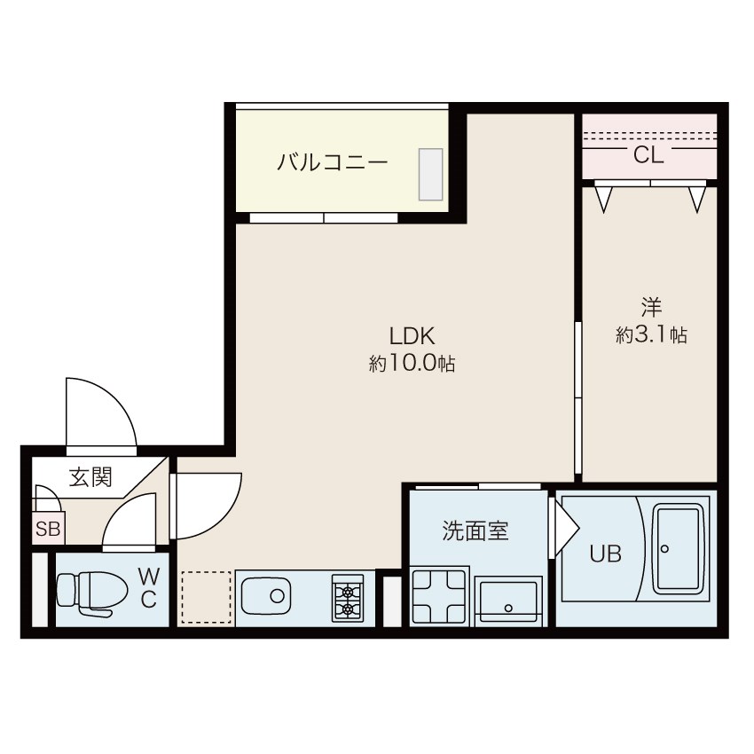 【名古屋市南区寺崎町のアパートの間取り】