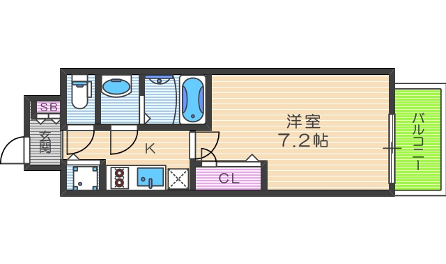 プランドール北浜の間取り