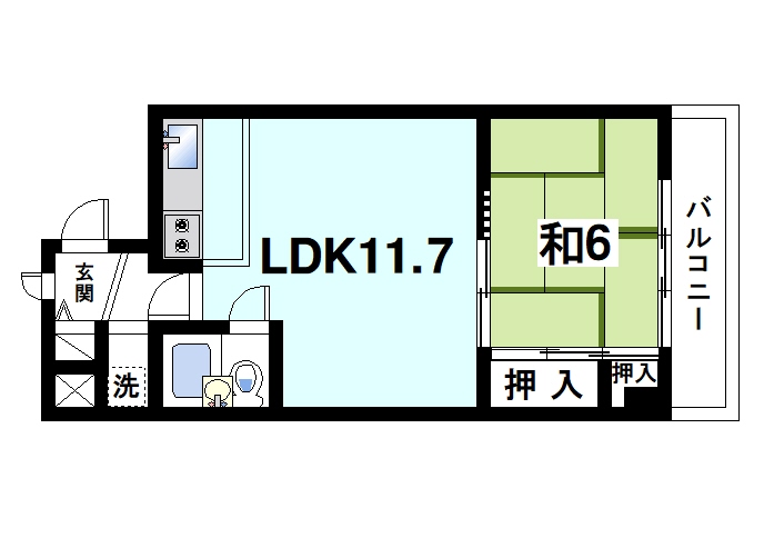 【奈良市三条宮前町のマンションの間取り】