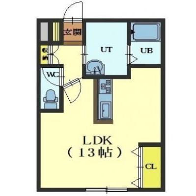 函館市桔梗のアパートの間取り