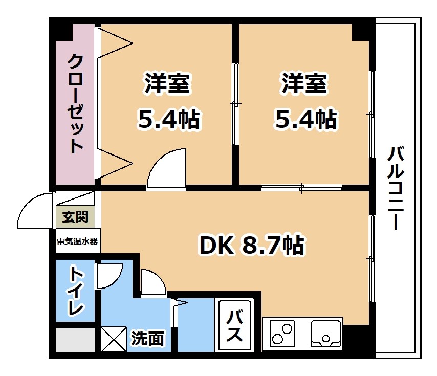 アパートメント膳所の間取り