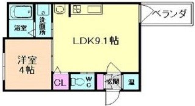 東大阪市西堤本通東のアパートの間取り