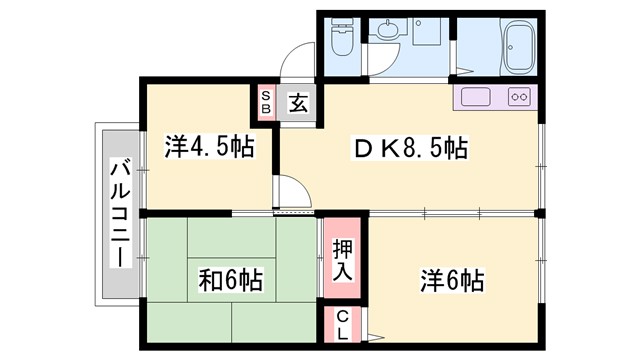 サンフォーレハイツB棟の間取り