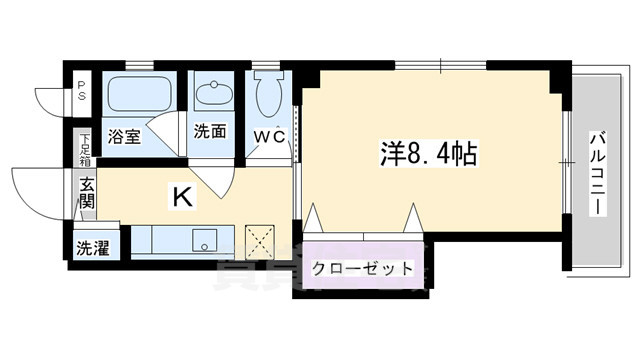 京都市下京区坊門町のマンションの間取り