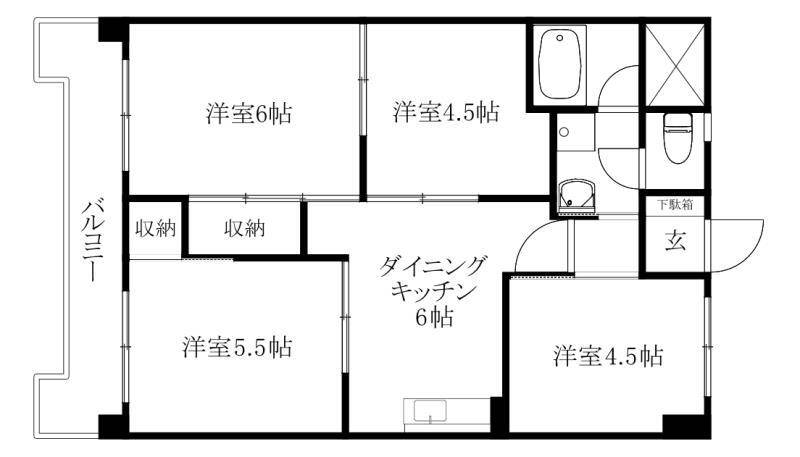 松山市保免中のマンションの間取り