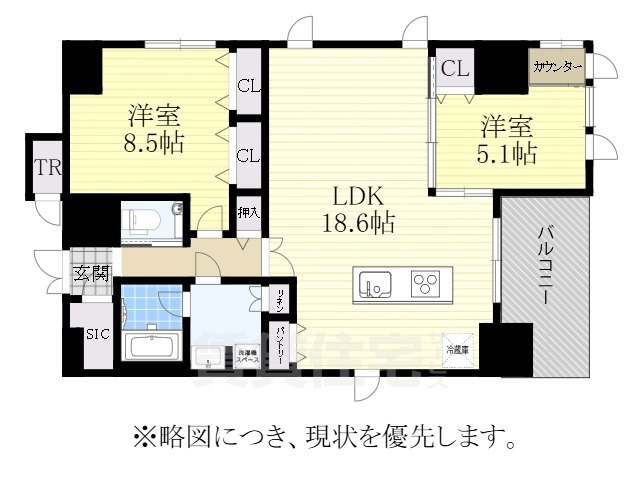 名古屋市千種区池下のマンションの間取り