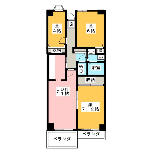 グリーンハイツ２号棟の間取り