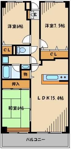 さいたま市浦和区常盤のマンションの間取り