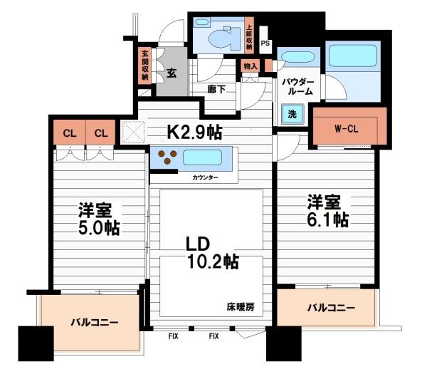 シティタワー大阪本町の間取り