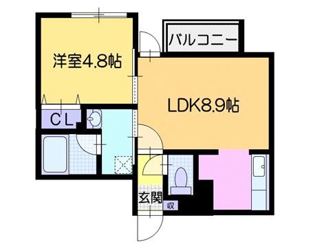 オルセー北１７条の間取り