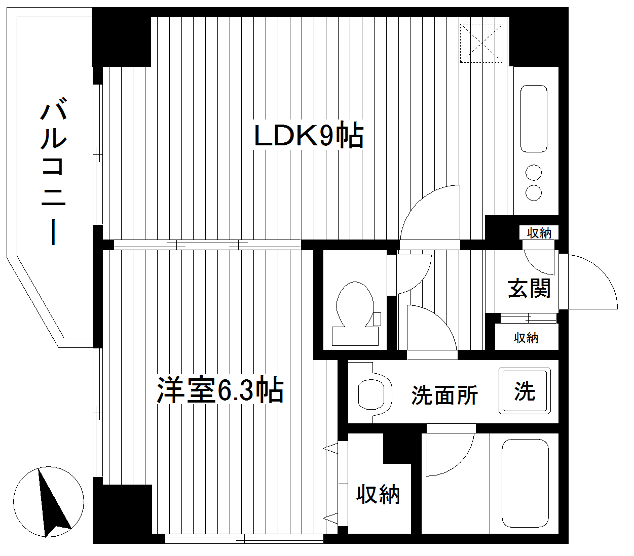 ティーリーフ横浜モデルノの間取り