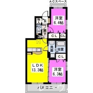 【福岡市城南区松山のマンションの間取り】