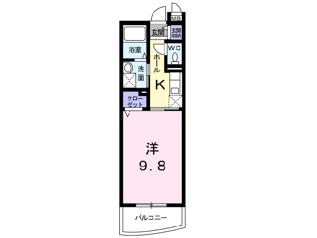 宇部市文京町のマンションの間取り