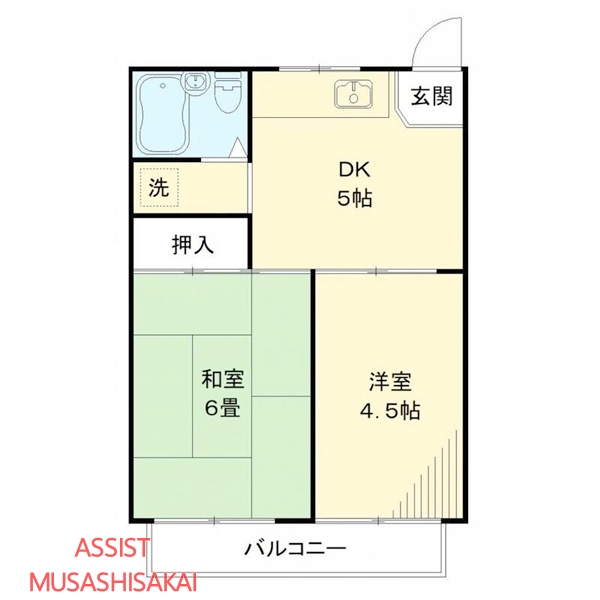 武蔵野市境南町のマンションの間取り