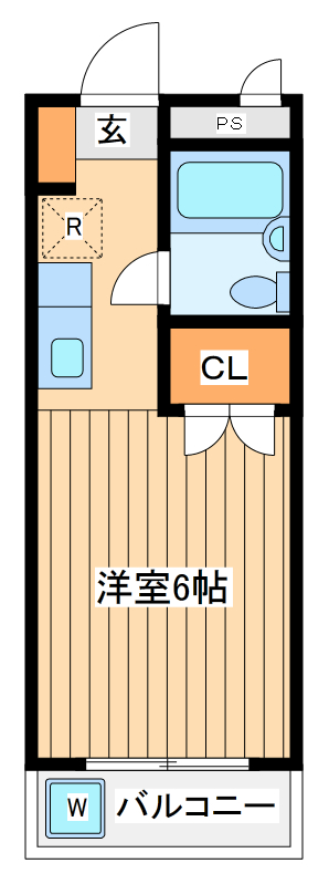 稲城市東長沼のマンションの間取り